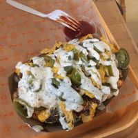 spicy special fries! at Next Level Burger in Bend