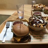 Burgers and fries!  at Next Level Burger in Bend