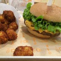 My Next Level Burger.  It was delicious, as were the tater tots! at Next Level Burger in Bend