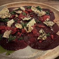 Beet carpaccio   at Lake Inez in Toronto