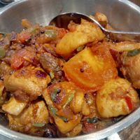 Mushrooms in garlic and pepper at Tharavadu in Leeds