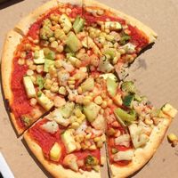 My custom vegan pizza with lots of veggies! at Revelations in Fairfield