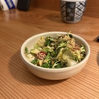 Tasty salad with Brussels sprouts   at Slurp Ramen Joint in København