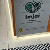 Restaurant sign   at Imjai vegan in Chang Wat Chiang Mai