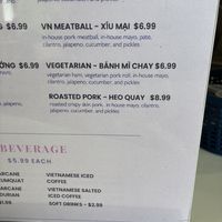 Menu   at Banh Mi Cafe in Mobile