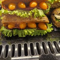 The vegan sandwich in the display at Obicà Mozzarella Bar in Arnavutköy