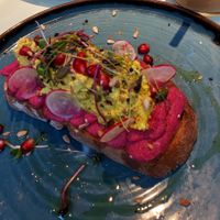 Vegan tofu scramble toast at Ditta Artigianale in Florence