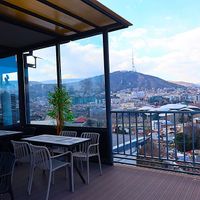 Unforgettable rooftop view of Tbilisi City from Livin Cafe located on 3rd floor of Livin Hotel Tbilisi. at Livin Cafe Tbilisi in Tbilisi