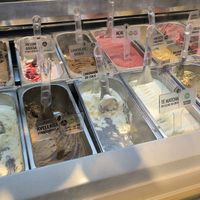 Helados veganos etiquetados, normalmente los 8 de la izquierda at Patti Gelateria Santo Domingo in Bolívar