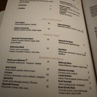 Vegan options clearly marked  at Meraki Greek Restaurant & Bar in London