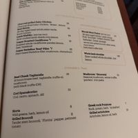 Vegan options clearly marked  at Meraki Greek Restaurant & Bar in London