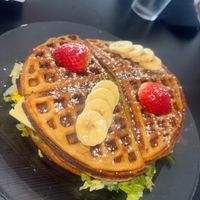 Tofu waffles   at Rinconcito Vegano in Bayamon