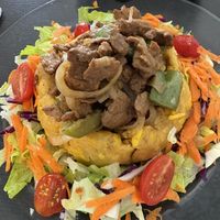 Mofongo with pepper steak (soy)  at Rinconcito Vegano in Bayamon