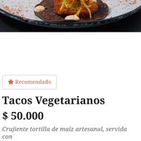 Tacos vegetarianos (foto de carta) at Baroca Sabor Ancestral 🍃 - Rooftop in Bolívar