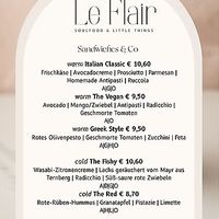 Sandwiches menu at Le Flair in Steyr