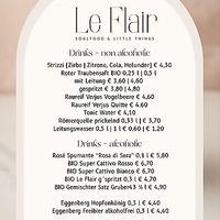 Cold drinks menu at Le Flair in Steyr