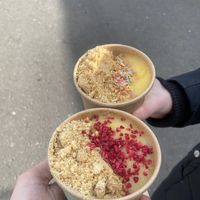 Two Apple Crumbles with Custard and Selected Toppings   at The Crumbleologist ltd in Glasgow