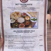 Menu  at India Haus in Gottingen