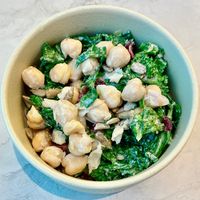 Chickpea and kale salad  at East 14 in Dubai