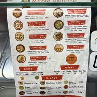 Menu, fully vegetarian with many vegan options  at Falafel Aloosh in Larnaca