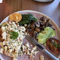 Big vegan breakfast (I had given half hash brown and avocado to son before this photo)  at Uni Corner Café  in Phillip