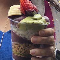 Acai with pistachio cream added at Oakberry Acai Rose Bay in Rose Bay