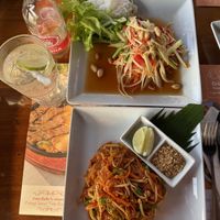 Papaya salad and Pad Thai  at Patong Sunset View Restaurant in Chang Wat Phuket