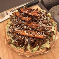 Savory wafflees  at The Wellness Patio in Puerto Vallarta