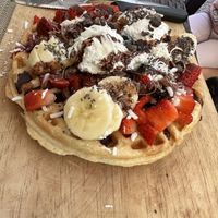 Waffle dulce  at The Wellness Patio in Puerto Vallarta