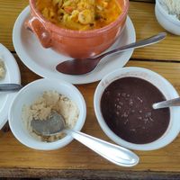 Vegan moqueca, faroffa, feijao at Restaurante do Índio Costa da Lagoa in Santa Catarina