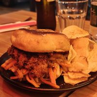 Kimchi burger (part of vegan burger festival) at Namu in Bogota