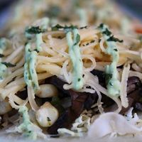 Veggie Tacos w/Corn Black Bean Salsa and Avocado Cream Sauce at St Felix Hollywood in Los Angeles