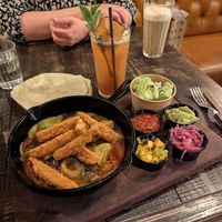 Vegan fajitas at Hickory's Smokehouse Sheffield in England