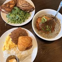 Four Parter, Sweet Potato Biscuits & Gravy, and Corned Beeff  at Dreamstate Cafe in Minneapolis