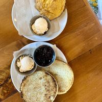 Sweet potato biscuit with smoked paprika “honey” butter  at Dreamstate Cafe in Minneapolis
