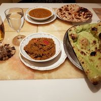 Baighan burtha, soya keema, roti and vegan naan at Nataraj - Ginza in Tokyo