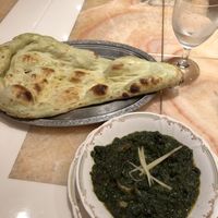 Mushroom paneer with vegan naan  at Nataraj - Ginza in Tokyo