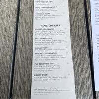 Vegetarian menu  at Thai Pepper in Ashland