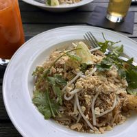 Tofu Pad Thai and Thai Iced Tea with Coconut Milkk  at Thai Pepper in Ashland