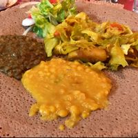 #22 tikel gomen, lentils, cabbage, carrots, potatoes & ginger.  at Abyssinia Restaurant in Santa Rosa