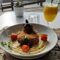Breaded aubergine at Restaurante Muxama in Faro