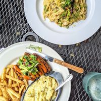 Lentil loaf and carbonara at The Steer in Buffalo