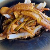 Tacu tacu with tofu  at Chifa La Familia Feliz in La Fortuna