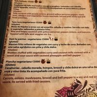 Menu at Chifa La Familia Feliz in La Fortuna