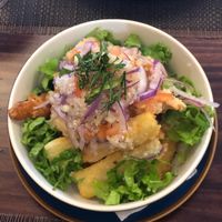 Fried yuccas at Chifa La Familia Feliz in La Fortuna