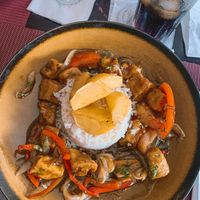 Tofu saltudo. Really good!  at Chifa La Familia Feliz in La Fortuna