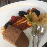 vegan coffee panna cotta with caramel at Strandgut in Bad Schandau
