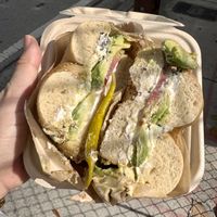 Avocado bagel(comes with dairy free cc)  at Sable in Miami