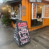 Vegan pizza and deserts   at Semo. Italian Street Kitchen  in Copenhagen