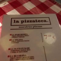 Most of the pizzas on the menu have meat & cheese though is understand try will make one to order.  The do have one vegan pizza listed on the menu though!! at La Pizzateca in Madrid